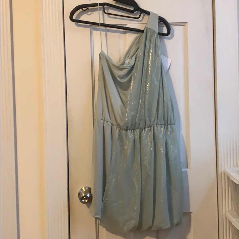 NWT Mack & James one shoulder draped mini dress